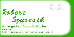 robert szurcsik business card